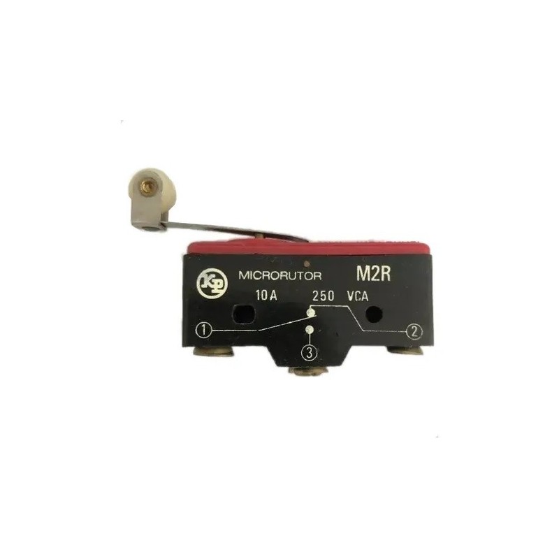 Chave micro switch haste 38mm c/roldana 10A 250VCA M2