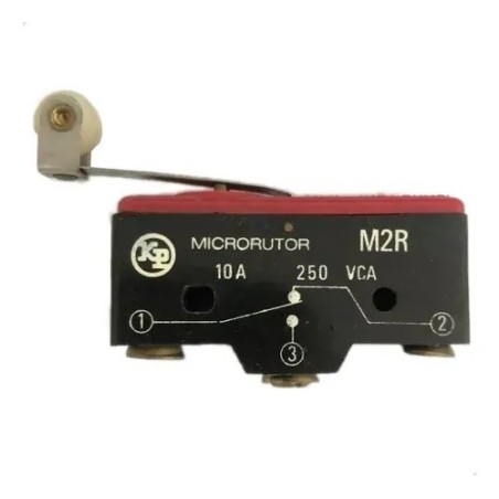Chave micro switch haste 38mm c/roldana 10A 250VCA M2