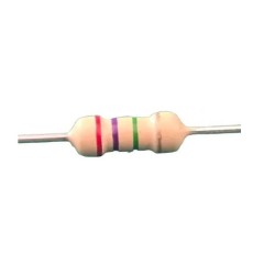 Resistor 2M7 1/2w 5% - Vermelho roxo verde dourado