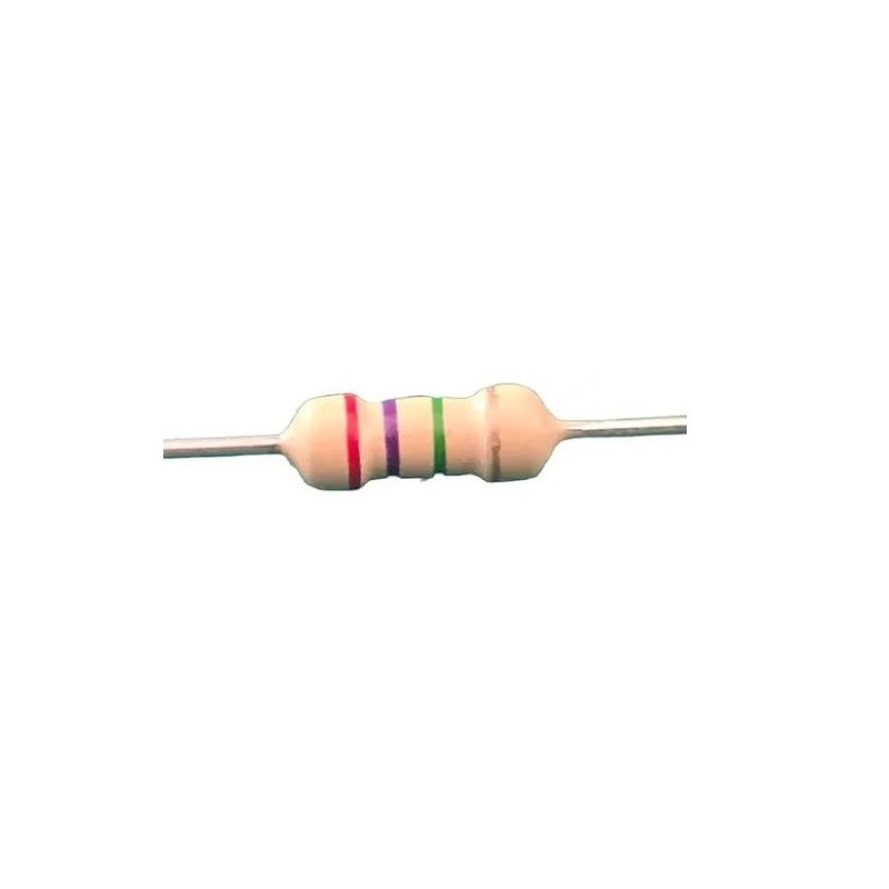 Resistor 2M7 1/2w 5% - Vermelho roxo verde dourado