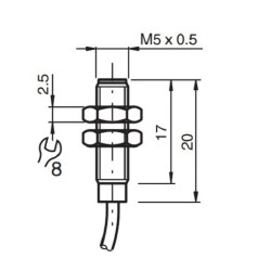 Sensor indutivo tubular 0,8mm 2 fios  - NJ0,8-5GM-N PEPPERL+FUCHS