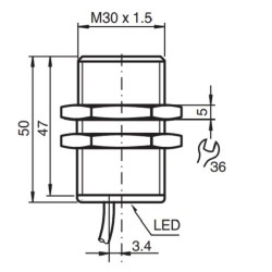 Sensor indutivo tubular 10mm 3 fios - NBB10-30GM50-E0 PEPPERL+FUCHS