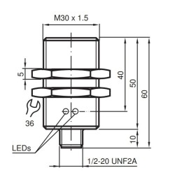 Sensor indutivo tubular 10mm 3 Pinos - NBB10-30GM50-WS-V12 PEPPERL+FUCHS