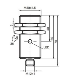 Sensor indutivo tubular 10mm 4 fios - NBB10-30GM60-A2