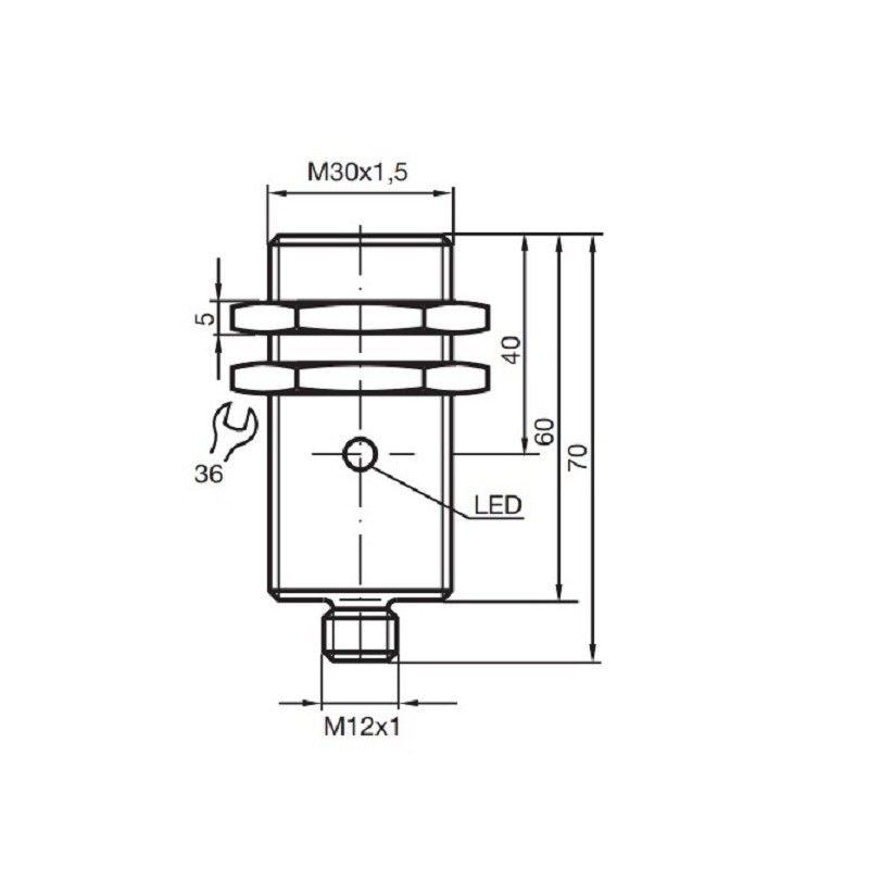 Sensor indutivo tubular 10mm 4 PINOS - NBB10-30GM60-A2-V1