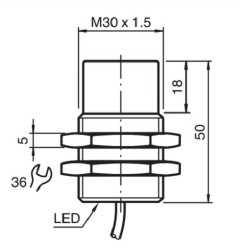 Sensor indutivo tubular 15mm 2 fios - NBN15-30GM40-Z0