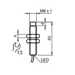 Sensor indutivo tubular 2mm 2 fios conector - NBN2-8GM40-Z1 PEPPERL+FUCHS