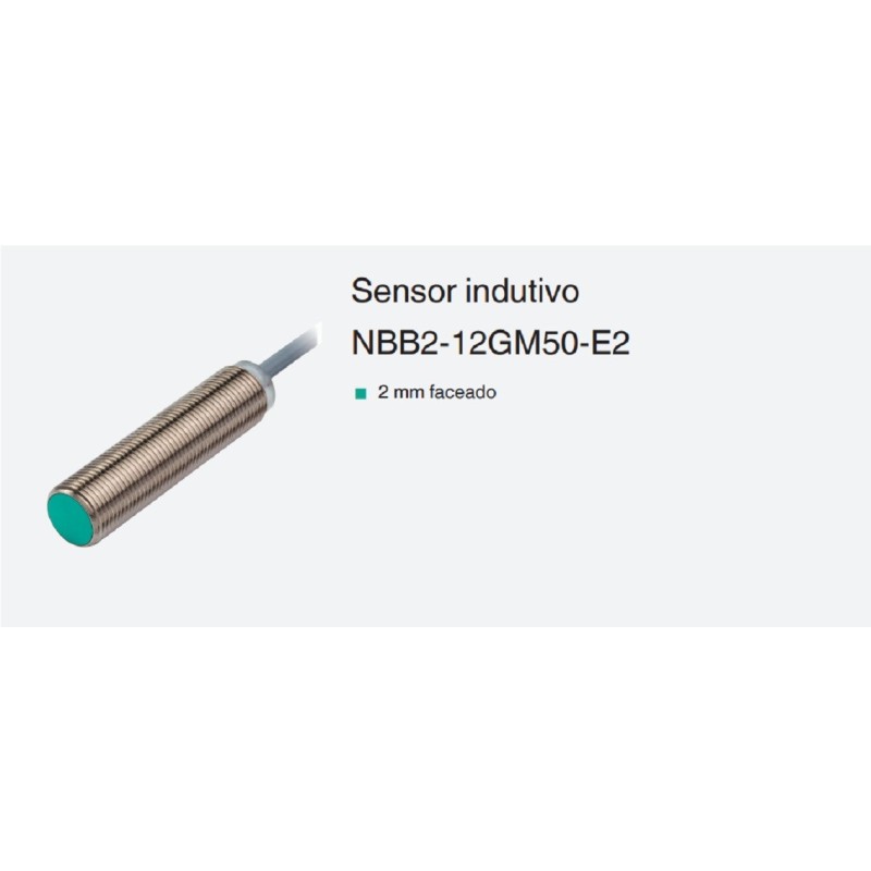 Sensor indutivo tubular 2mm 3 fios - NBB2-12GM50-E2 PEPPERL+FUCHS