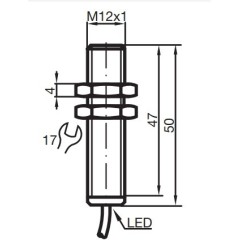 Sensor indutivo tubular 2mm 3 fios - NBB2-12GM50-E2 PEPPERL+FUCHS