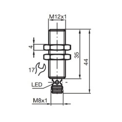 Sensor indutivo tubular 4mm 3 fios - NBB4-12GM30-E2-V3 PEPPERL+FUCHS