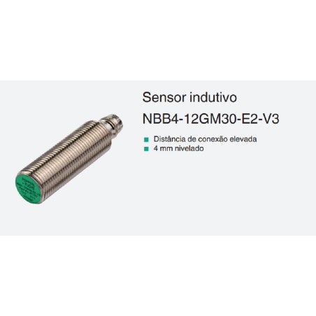 Sensor indutivo tubular 4mm 3 fios - NBB4-12GM30-E2-V3 PEPPERL+FUCHS