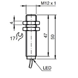 Sensor indutivo tubular 4mm 3 fios - NBB4-12GM50-E2
