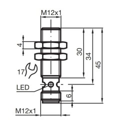 Sensor indutivo tubular 4mm 3 pinos conector - NBB4-12GM30-E2-V1 PEPPERL+FUCHS