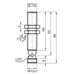 Sensor indutivo tubular 4mm 3 vias - NBB4-12GM50-E0-V1 PEPPERL+FUCHS
