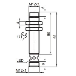 Sensor indutivo tubular 4mm conector 3 vias - NBN4-12GM50-E2-C-V1