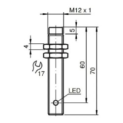 Sensor indutivo tubular 4mm conector 3 vias - NBN4-12GM60-A2-V1 PEPPERL+FUCHS