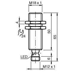 Sensor indutivo tubular 5mm 2 fios - NJ5-18GM50-A2