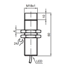 Sensor indutivo tubular 5mm 3 fios - NBN8-18GM60-AO PEPPERL+FUCHS