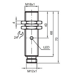 Sensor indutivo tubular 5mm 4 pinos - NBB5-18GM60-A2-V1 PEPPERL+FUCHS