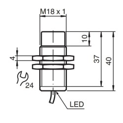 Sensor indutivo tubular 8mm 2 fios - NBN8-18GM40-Z0 PEPPERL+FUCHS