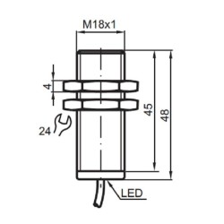 Sensor indutivo tubular 8mm 2 fios - NCB8-18GM50-Z4 PEPPERL+FUCHS