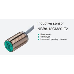 Sensor indutivo tubular 8mm 3 fios - NBB8-18GM30-E2 PEPPERL+FUCHS