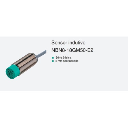 Sensor indutivo tubular 8mm 3 fios - NBN8-18GM50-E0