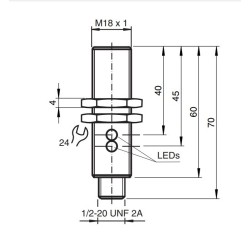 Sensor indutivo tubular 8mm 3 pinos - NBB8-18GM60-UO-V12 PEPPERL+FUCHS