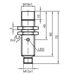 Sensor indutivo tubular 8mm 4 pinos - NBN8-18GM60-A2-V1 PEPPERL+FUCHS+FUCHS