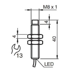 Sensor indutivo tubular 2mm 2 fios - NCN2-8GM40-Z0 PEPPERL+FUCHS