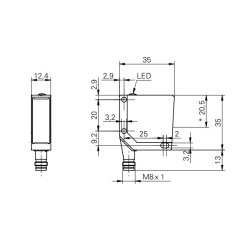 Sensor retro refletivo FPDM 12P5102/S35A PNP Baumer