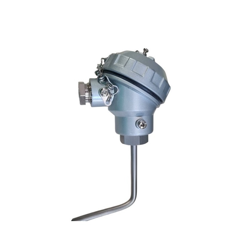 Sensor PT100 3 fios 6mm x 6mm haste curva 1/2BSP c/cabeçote