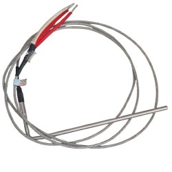 Sensor termopar tipo J  4,7mmx100mm 90º 2 fios cabo mola 1MT