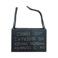 Capacitor de partida 1uF x 250Vac 50/60hz ±10%  quadrado