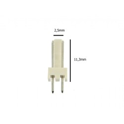 Conector KK 02 vias 180º macho 2,50mm PCI - 5045-02