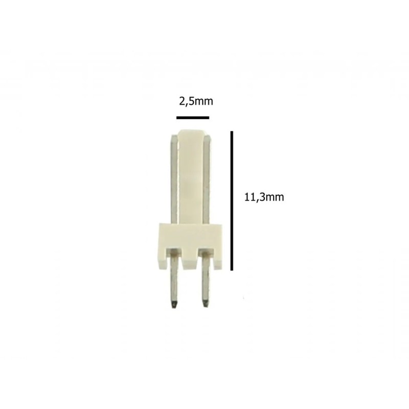 Conector KK 02 vias 180º macho 2,50mm PCI - 5045-02