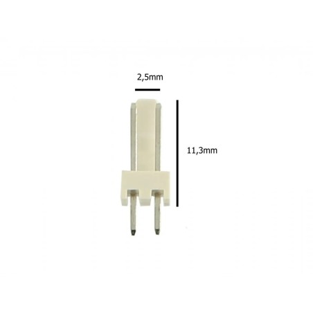 Conector KK 02 vias 180º macho 2,50mm PCI - 5045-02
