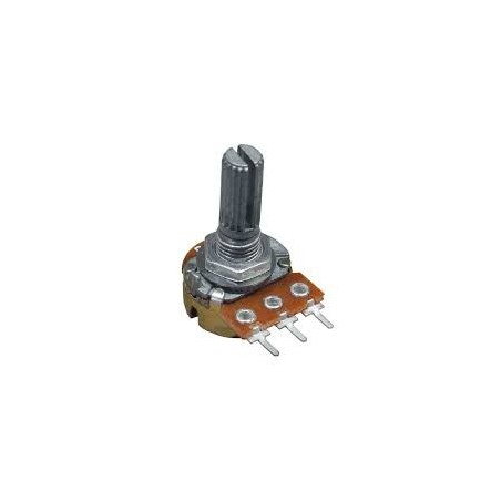 Potenciometro 500K carvão 16mm estriado
