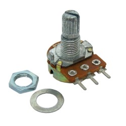 Potenciometro 20K carvão 16mm estriado eixo curto