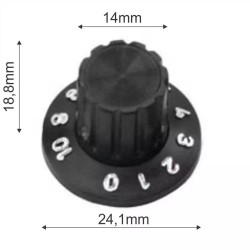 Knob numerado preto 24x19mm - AD1426