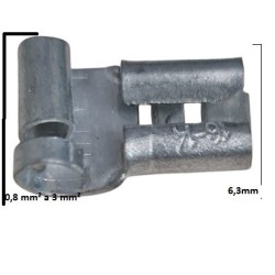 Terminal encaixe tipo bandeira fêmea 6,35 x 0,81 mm - 0,8 mm² a 3 mm² faston