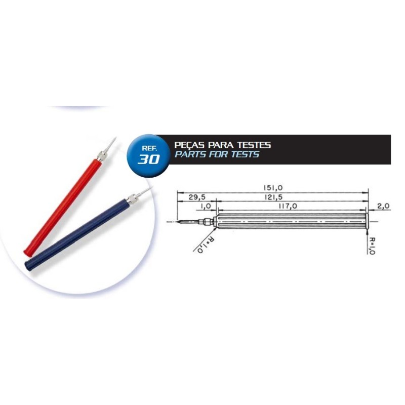 Ponta de prova joto REF:30 par preta/vermelha