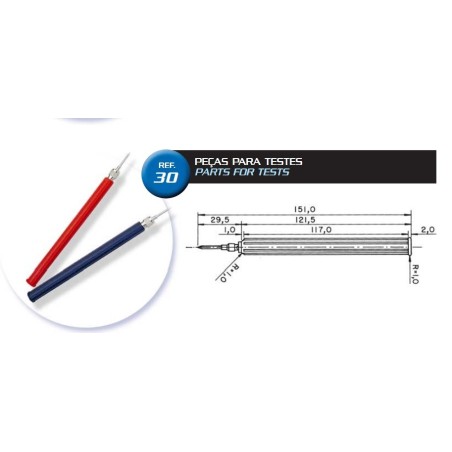 Ponta de prova joto REF:30 par preta/vermelha