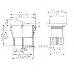 Chave gangorra KCD4 16A 250V~ prova d´agua 4T vermelha