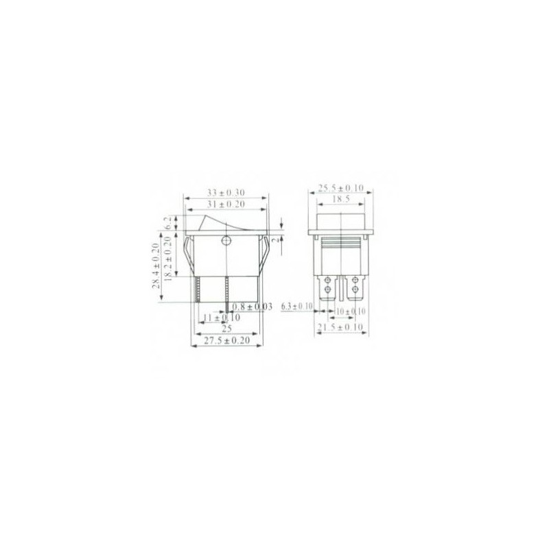Chave gangorra KCD4 16A 250V~ prova d´agua 4T vermelha