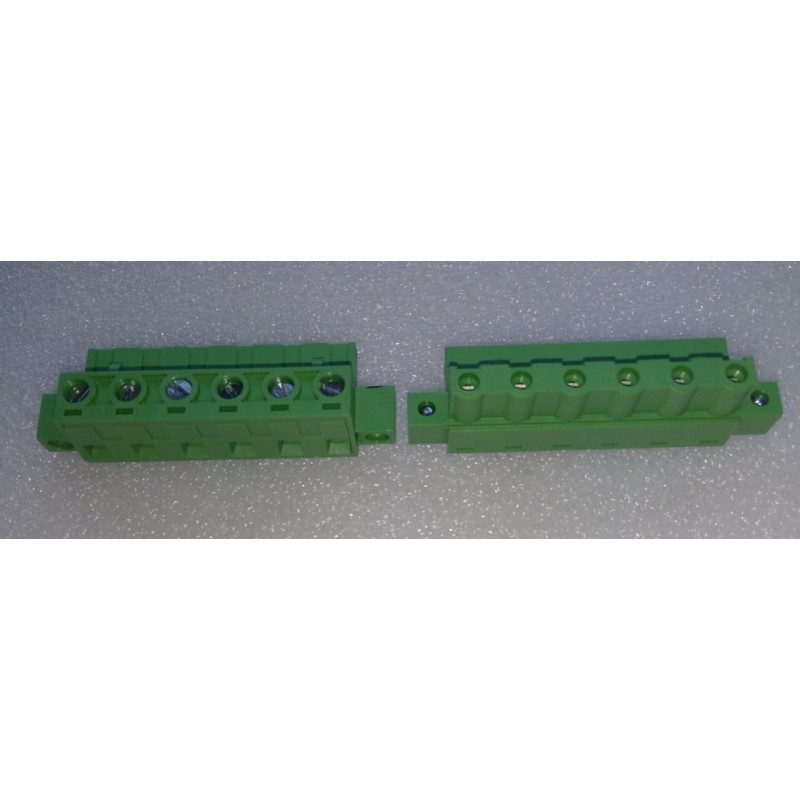 Conector AKZ960 06 vias 7.62mm Borne c/flange - 3ESDVM-06P DINKLE