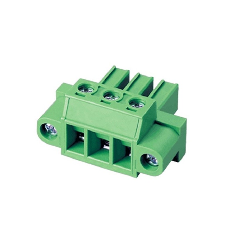 Conector 03 vias passo 7.62mm borne EC762VM c/ flange - DINKLE