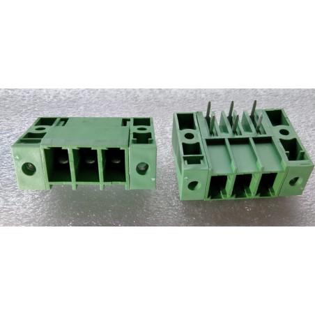 Conector 03 vias passo 7.62mm PCI 90º ECH762RM c/ flange - DINKLE