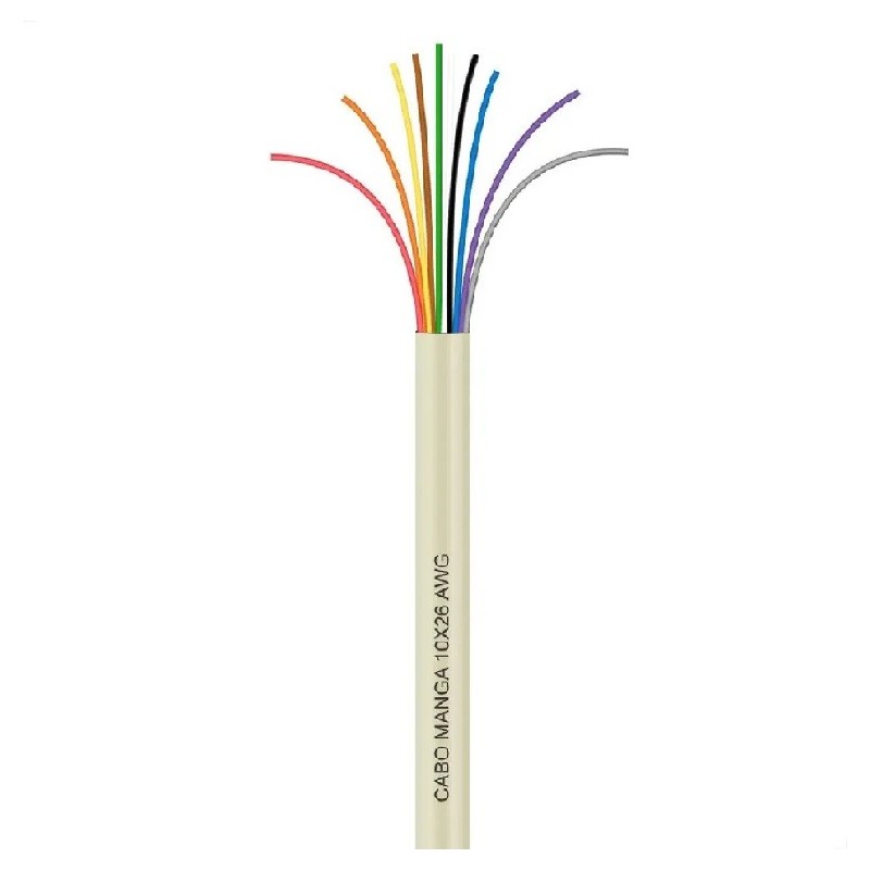 Cabo manga 10 vias x 26awg bt - com malha