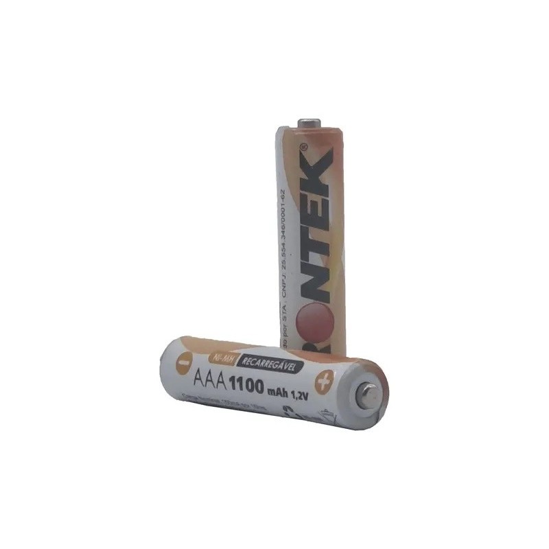 Bateria recarregavel 1,2V 1100mAh AAA Palito Ni-MH C/2 pç